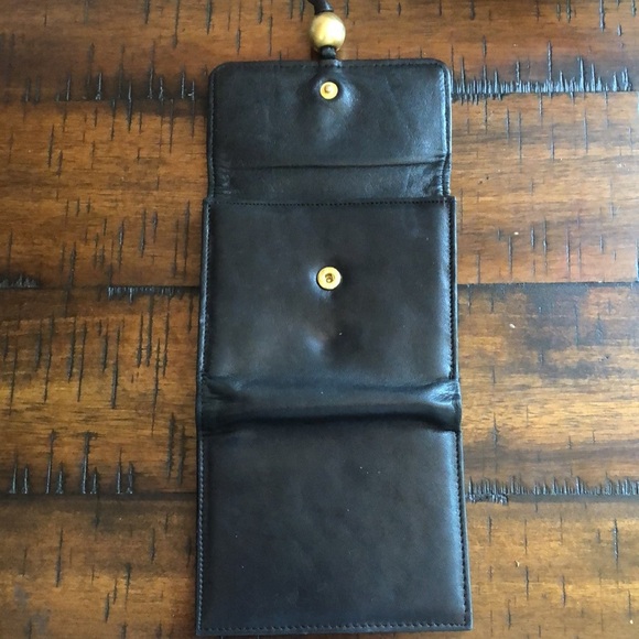 Sharif Black Leather Wallet with Gold Accent - Picture 4 of 4